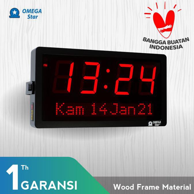 Hot Item Jam Digital Dinding Kayu Clock And Date / Wooden Digital Clock Modern