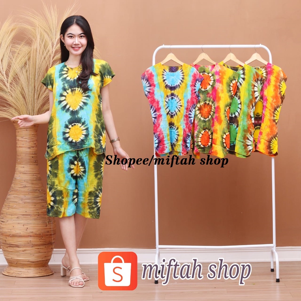 Baju Babydoll Print Setelan Pendek Bali