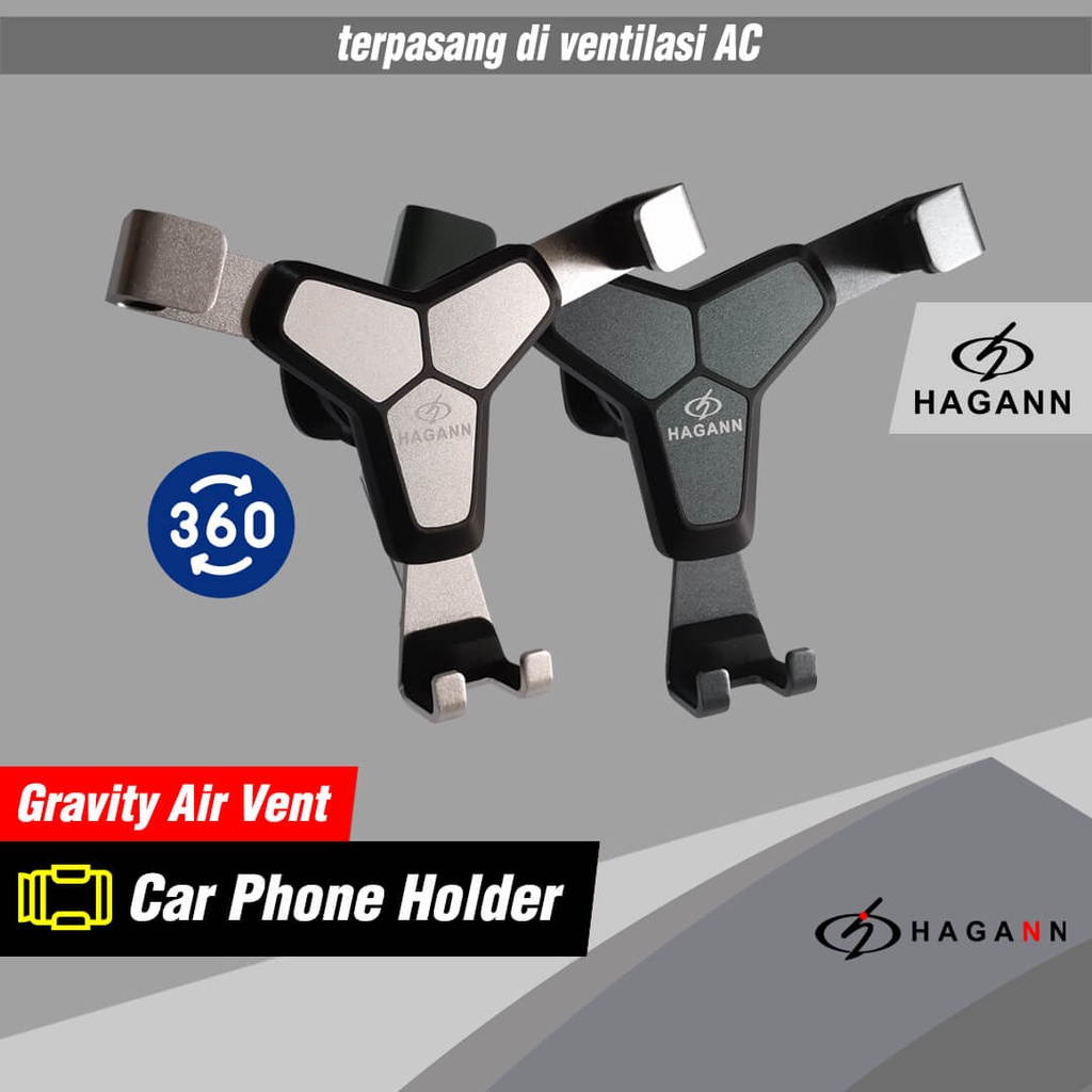 HAGANN CHO-1102 Holder HP Mobil AC | Gravity Car Phone Stand Jepit | Tempat HP Di Mobil – Garansi 1 Tahun