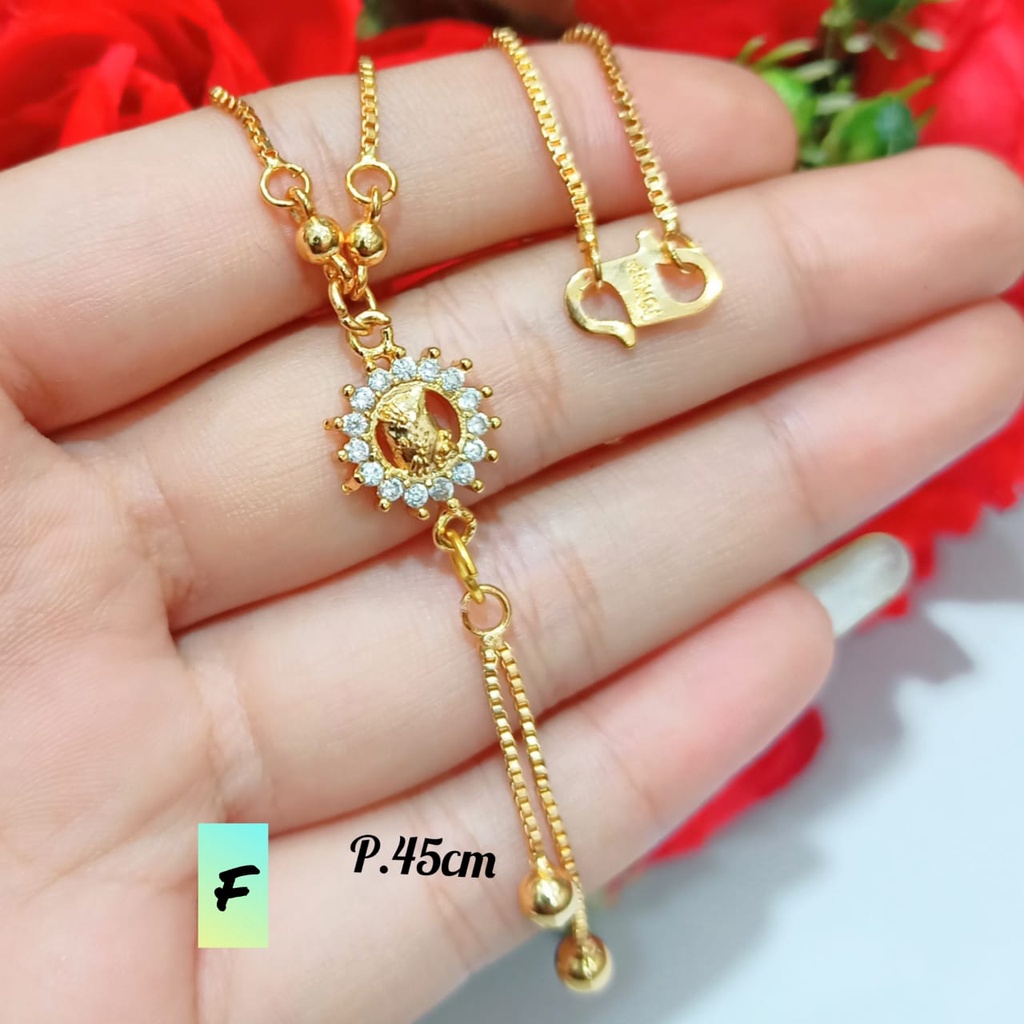 Kalung Permata koye Dewasa  elegan logam emas Hongkong anti karat