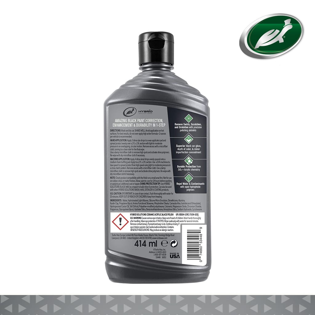 TURTLE WAX HYBRID CERAMIC ACRYLIC BLACK POLISH 414mL T-53448 (Liquid)