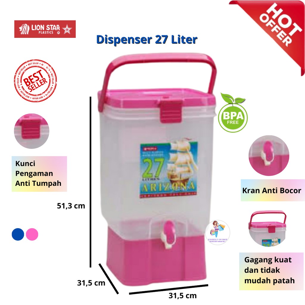 Dispenser Air Arizona Drink Jar 27 Ltr D27 - Lion Star