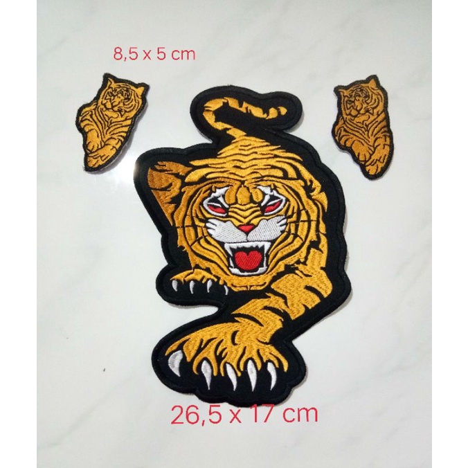 set backpatch macan bordir keren tempelan jaket