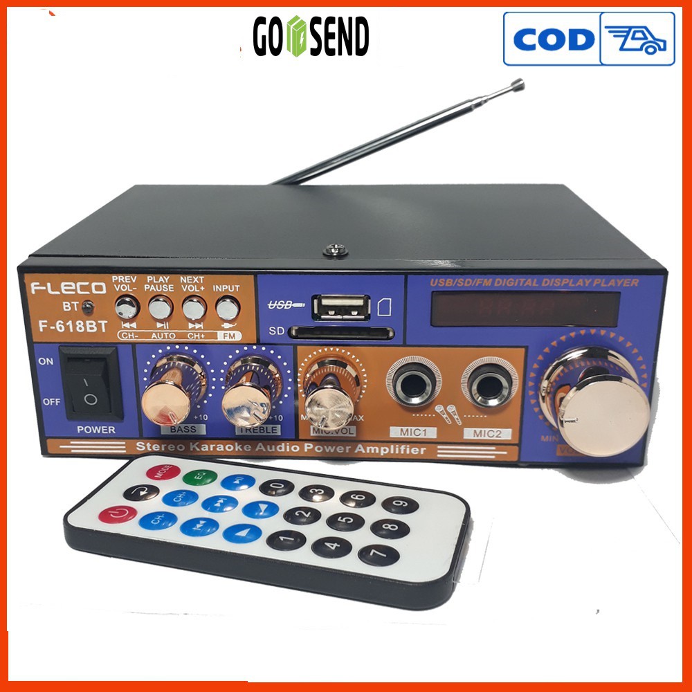 FLECO Amplifier F-618BT Bluetooth Stereo Karaoke + Mp3 player + FM Radio
