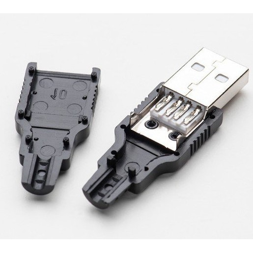 USB type A MALE connector konektor socket with cover cable 4p 4 pin p