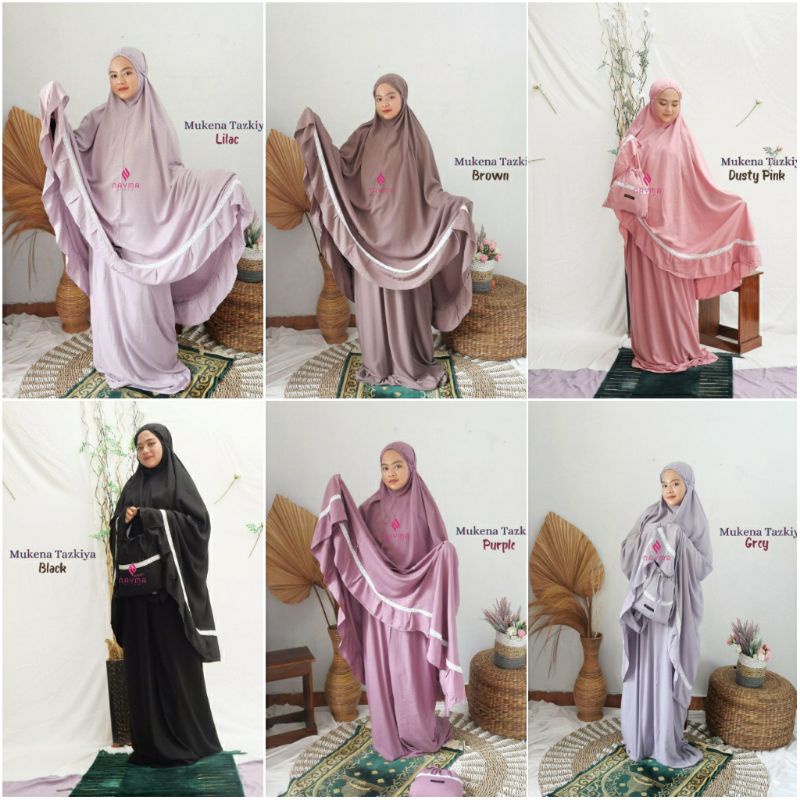 Mukena Tazkiyah Mukena Dewasa Bahan Katun Rayon Super Adem Nyaman Mukena Sholah Mukena Wanita Muslim