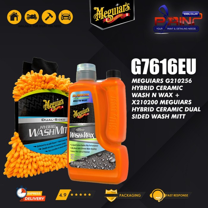 Meguiars Hybrid Ceramic Wash n Wax &amp; Dual Sided Mitt, Shampoo+Washmitt