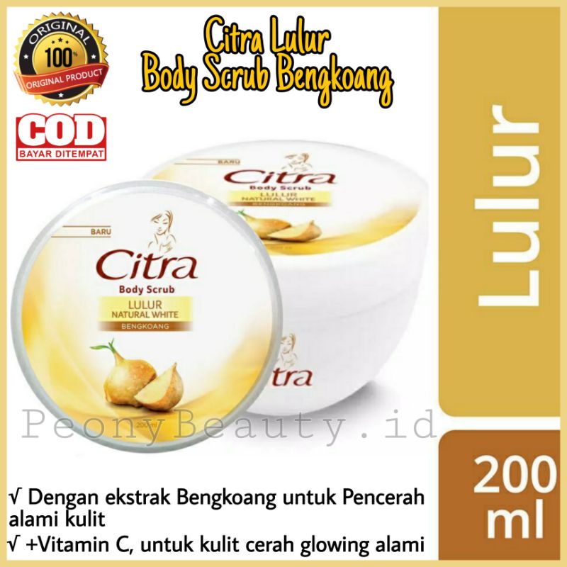 [COD √ PROMO] CITRA LULUR PENCERAH BODY SCRUB BENGKOANG 200ML / Citra Lulur Bengkoang 200ml / Citra 
