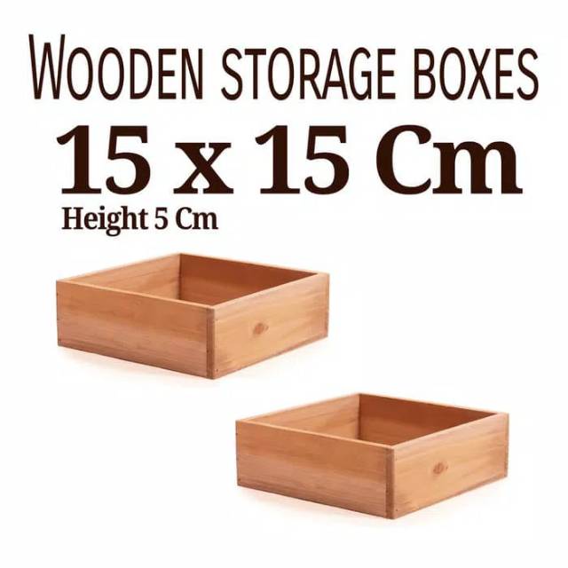 Wooden storage box 15x15x5 Cm Kotak kayu kotak seserahan penyimpanan