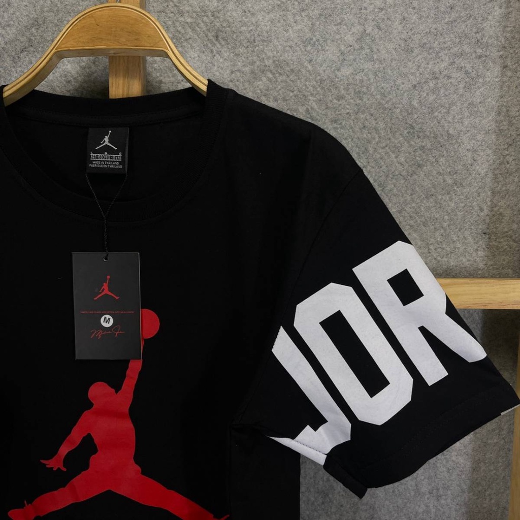 KAOS TSHIRT JORDAN LOGO FONT LENGAN MIRROR FULLTAG