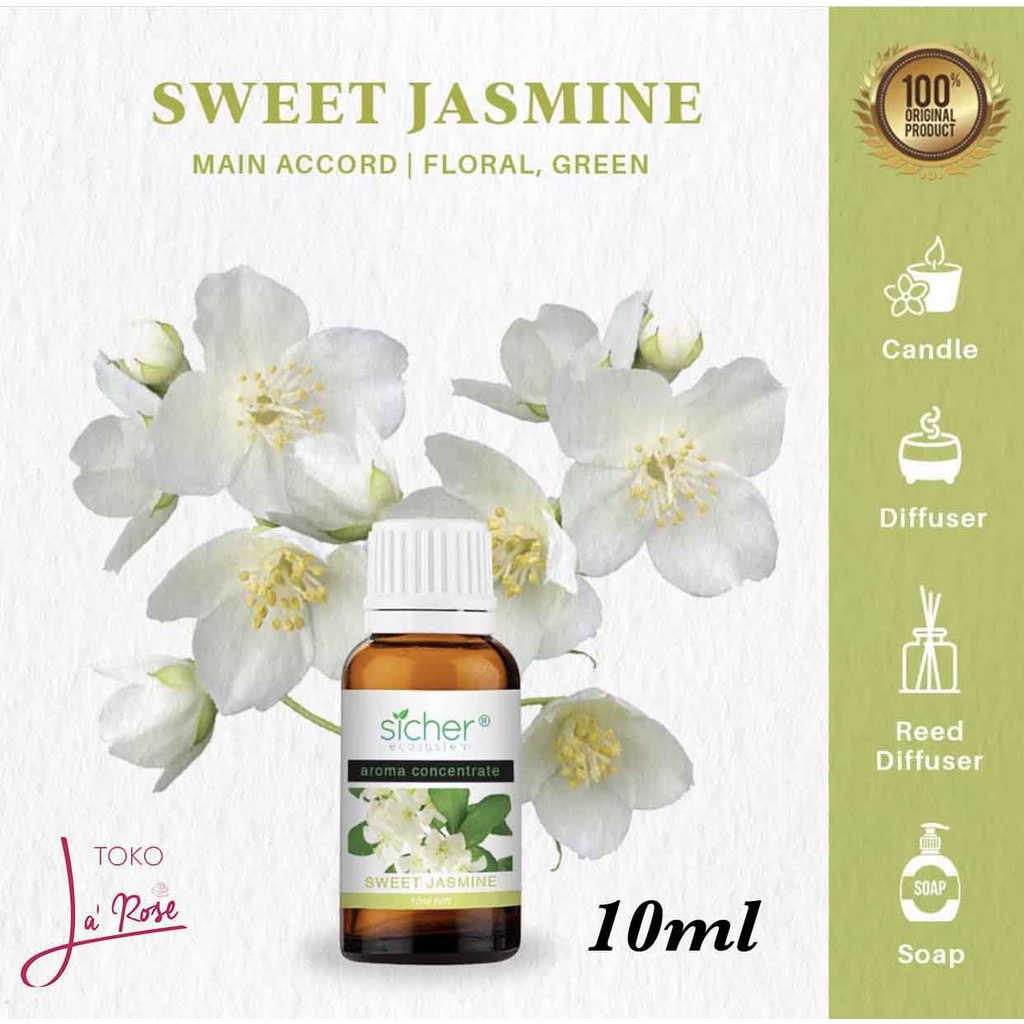 Sicher Essential Aromatherapy Oil Sweet Jasmine Aromaterapi Natural Minyak Melati Alami 10ml