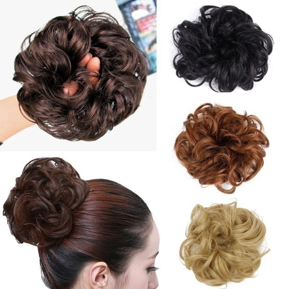 MXBEAUTY Wig Rambut Palsu Model Ikat Rambut Elastis untuk Hair Extension Styling Ponytail Messy Bun