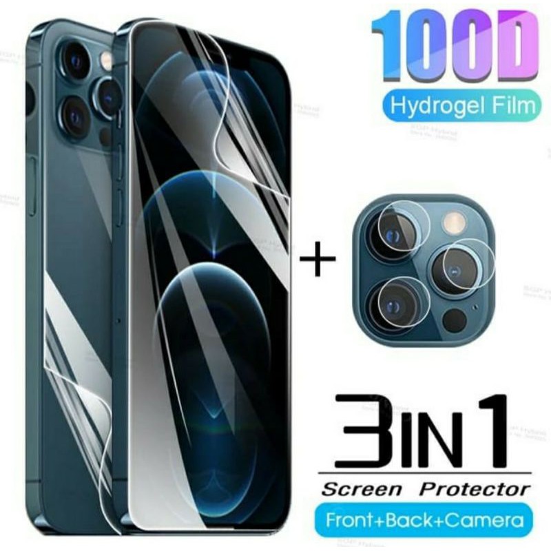 SCREEN IPHONE 12 / PRO / MINI / PRO 2020 MAX HYDROGEL FRONT & BACK & CAMERA GLASS IPHONE 12 PRO