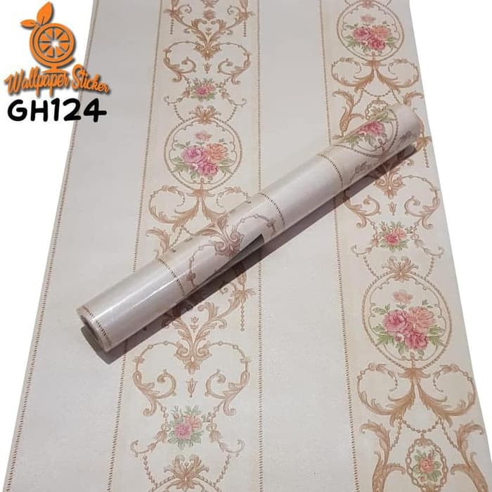 GH124 motif batik salur 45cmX10m Wallpaper Stiker Dinding