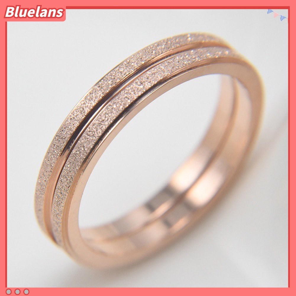 Bluelans Cincin Bahan Titanium Steel Untuk Pria Dan Wanita