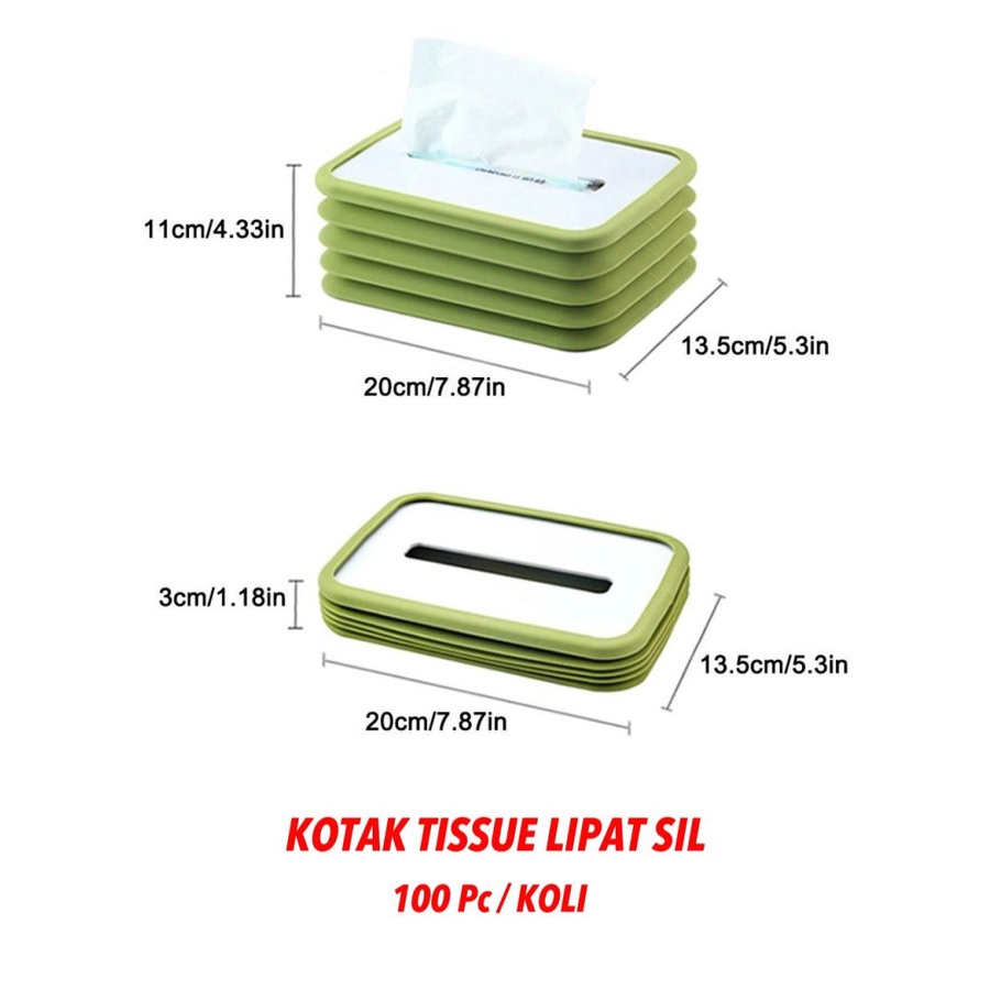 Tempat Tisu Lipat Bahan Silikon Box Kotak Tissue Mobil Silicone