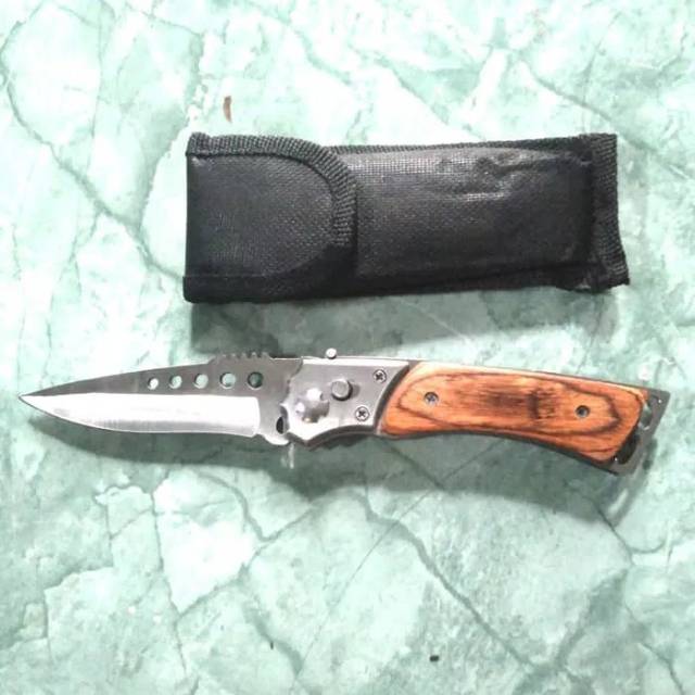 Pisau lipat tombol otomatis mini survival