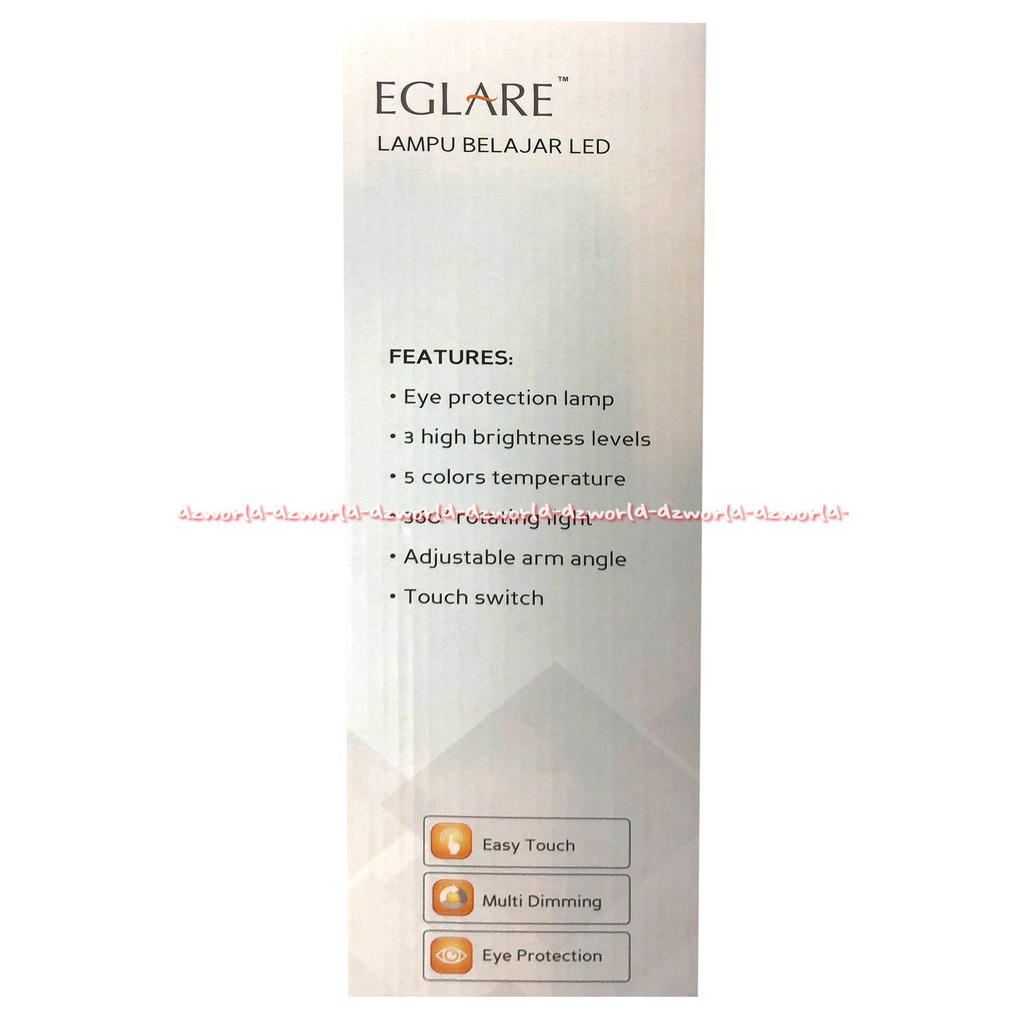 Eglare Lampu Belajar LED Pink White Desk Lamp Bulat