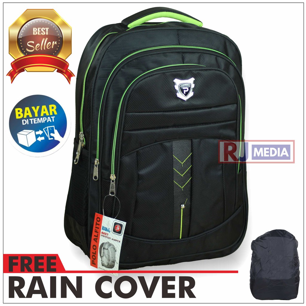 Tas Ransel Laptop Polo Alfito Backpack Punggung Tas Sekolah Kuliah Kerja Tebal PROMO Best Seller Tas Sekolah SMP SMA Kuliah Kerja Seminar Berkualitas Bonus Raincover