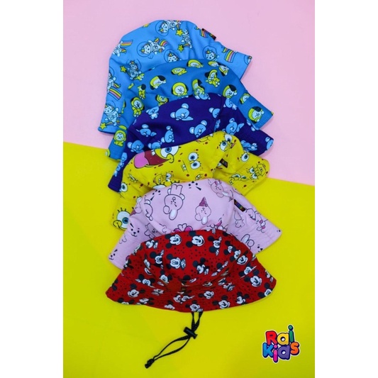 Bucket Hat BT21 / BTS Character 4-10T Raikids Topi bucket hat Hokkids