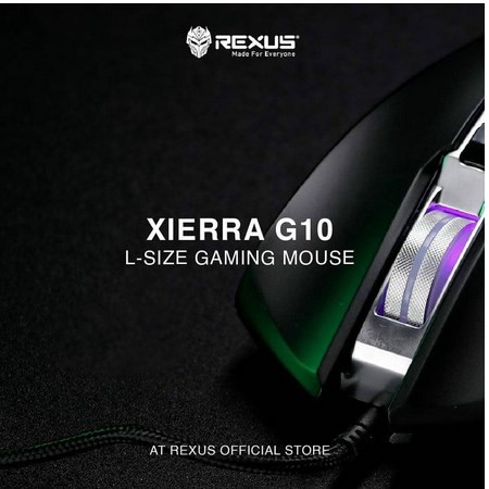 ITSTORE MOUSE GAMING KABEL PROFFESIONAL MOS WIRED REXUS XIERRA G10 GARANSI RESMI