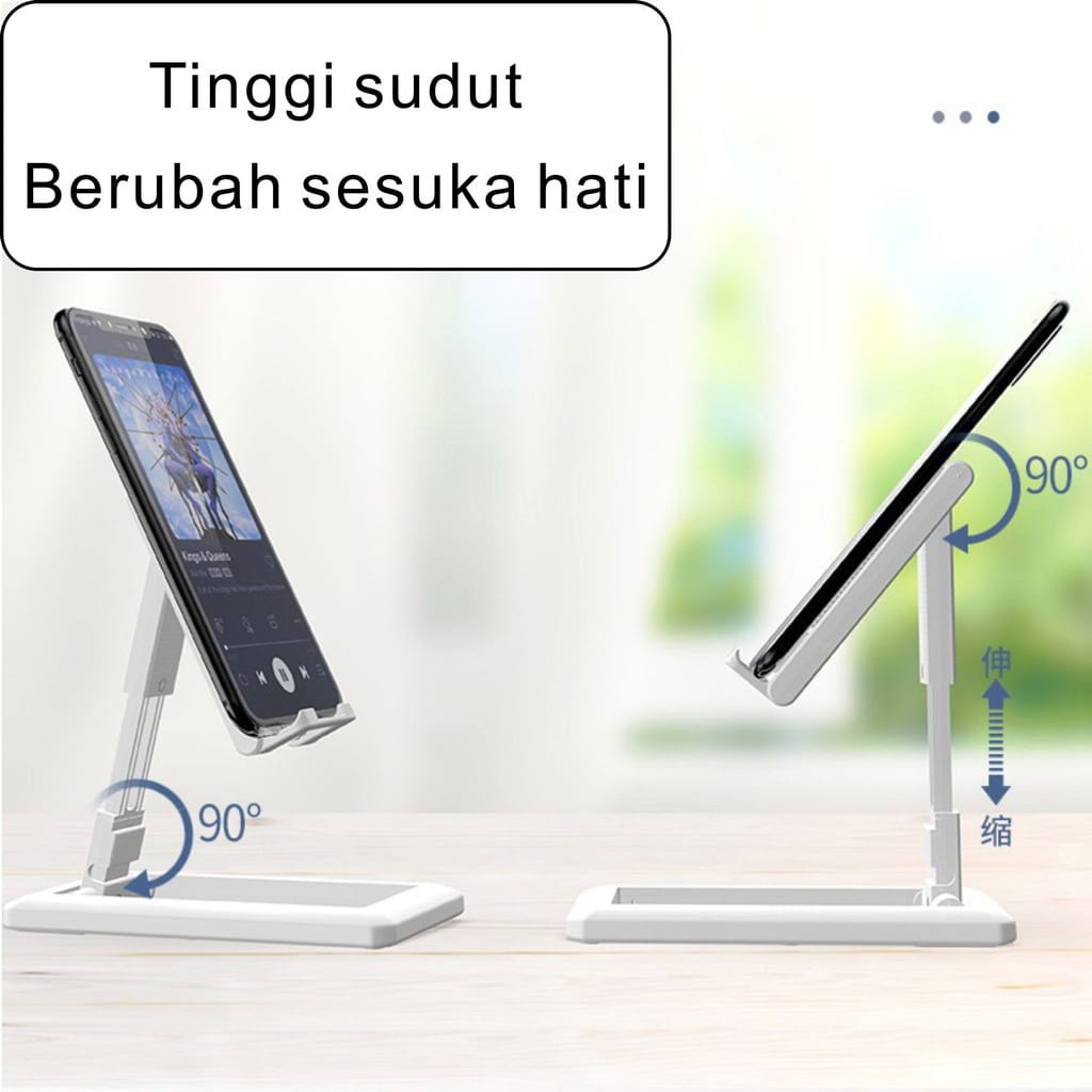 Folding Desktop T2 Phone Holder Lipat Universal Support Stand Meja Standing T2 Dudukan Sandaran