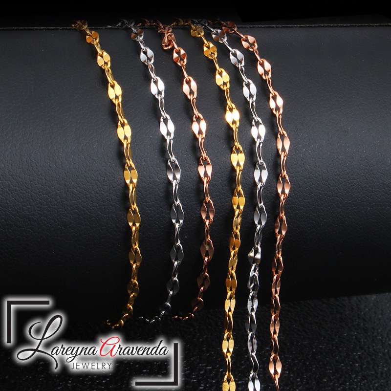 Kalung Baja Titanium Asli Model Rantai Kopi RT005