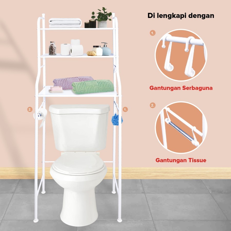 KENMASTER Rak Kamar Mandi TW-101 / Rak Serbaguna Toilet WC Organizer