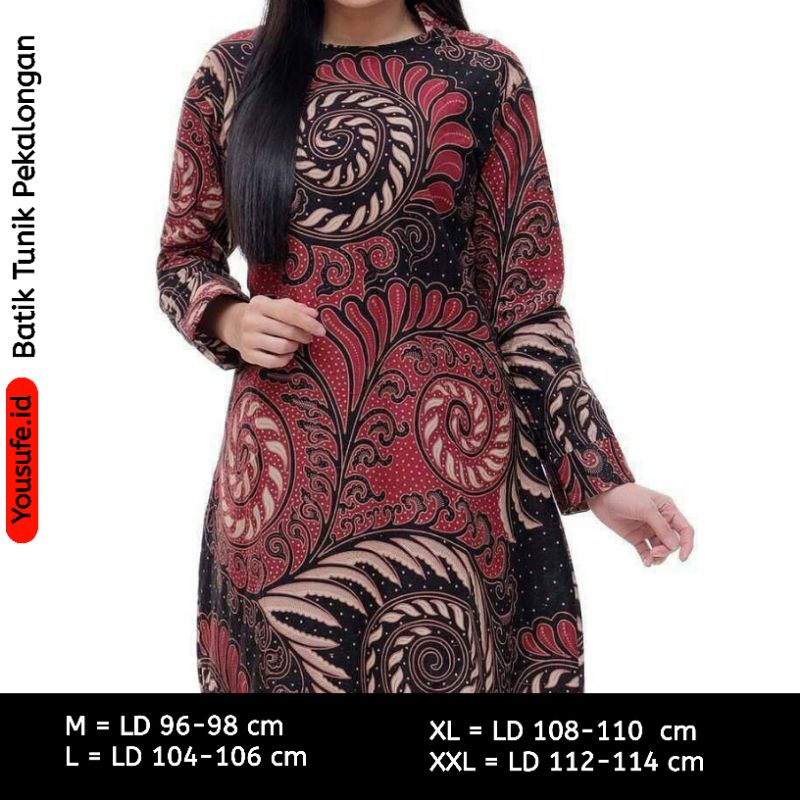 Tunik Batik Atasan Muslimah/Atasan Batik Wanita/Seragam Tunik Batik Kantor/Batik Tunik Nikah/Batik Prabuseno/Batik Huza Batik Qonita