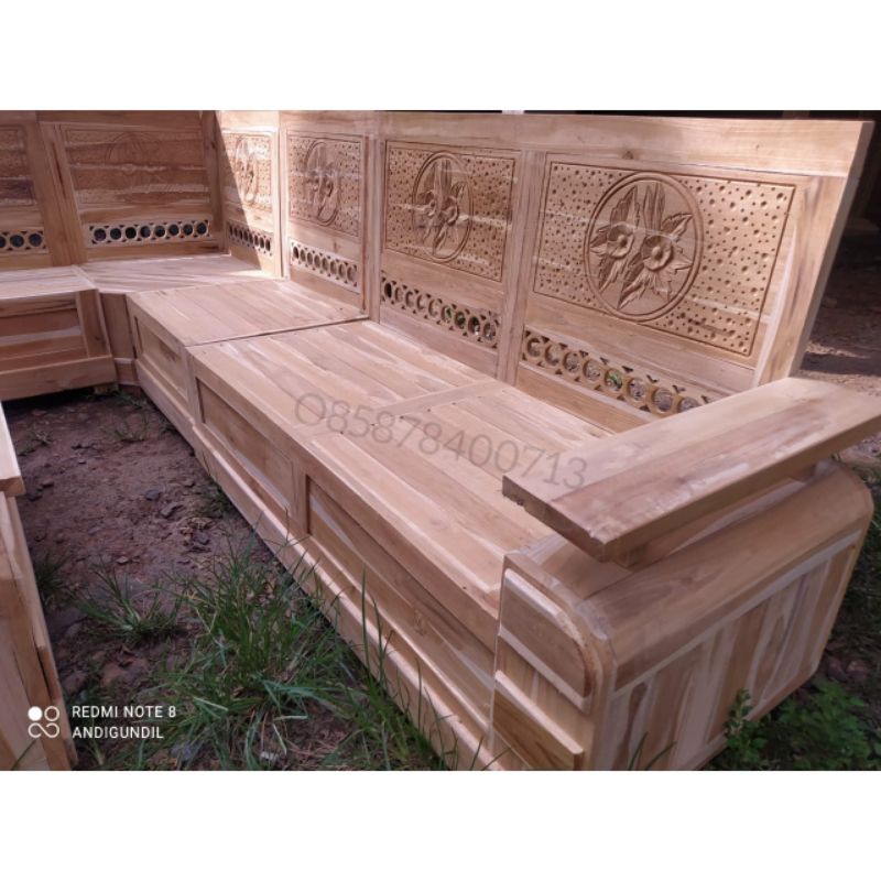 kursi tamu minimalis koper full kayu jati mentahan kursi sudut jati kursi tamu kayu Jati-2