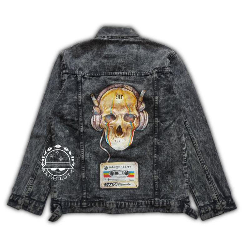 

ARFACLOTH / DENIM JACKET LUKIS / BLACK SKULL 90'