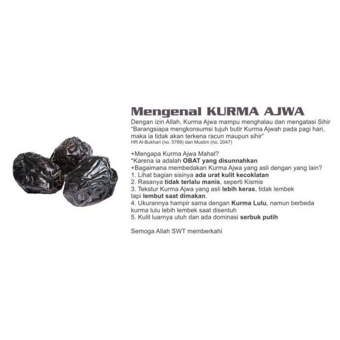 Kurma Ajwa / Kurma Nabi 500gr Asli Madinah Super Premium Quality