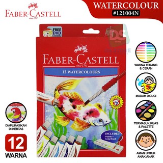  CAT  AIR  WATER COLOUR 12 WARNA FABER  CASTELL  Shopee Indonesia