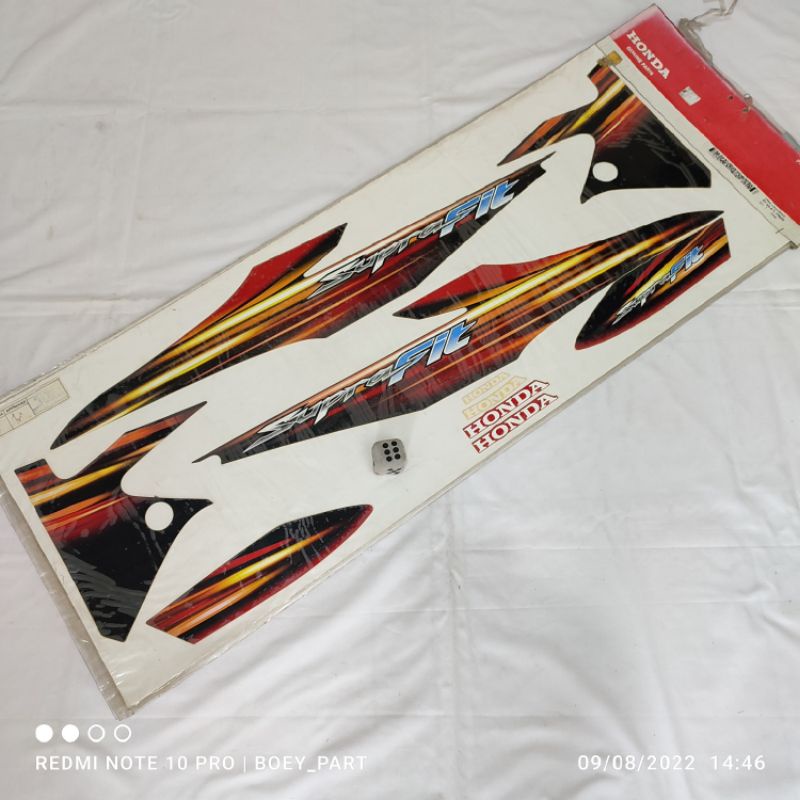 Striping Sticker Stiker Supra fit New KTL body hitam merah original ahm