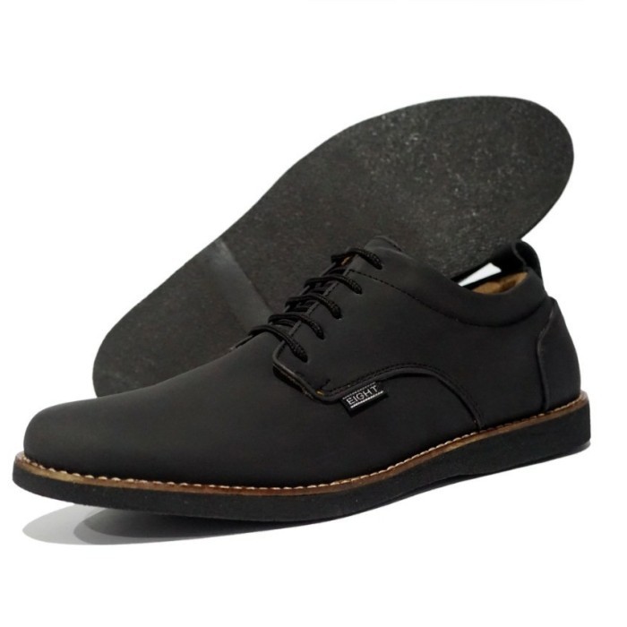 SEPATU SNEAKERS PRIA EIGHT VENTURA BLACK ORIGINAL KULIT ASLI