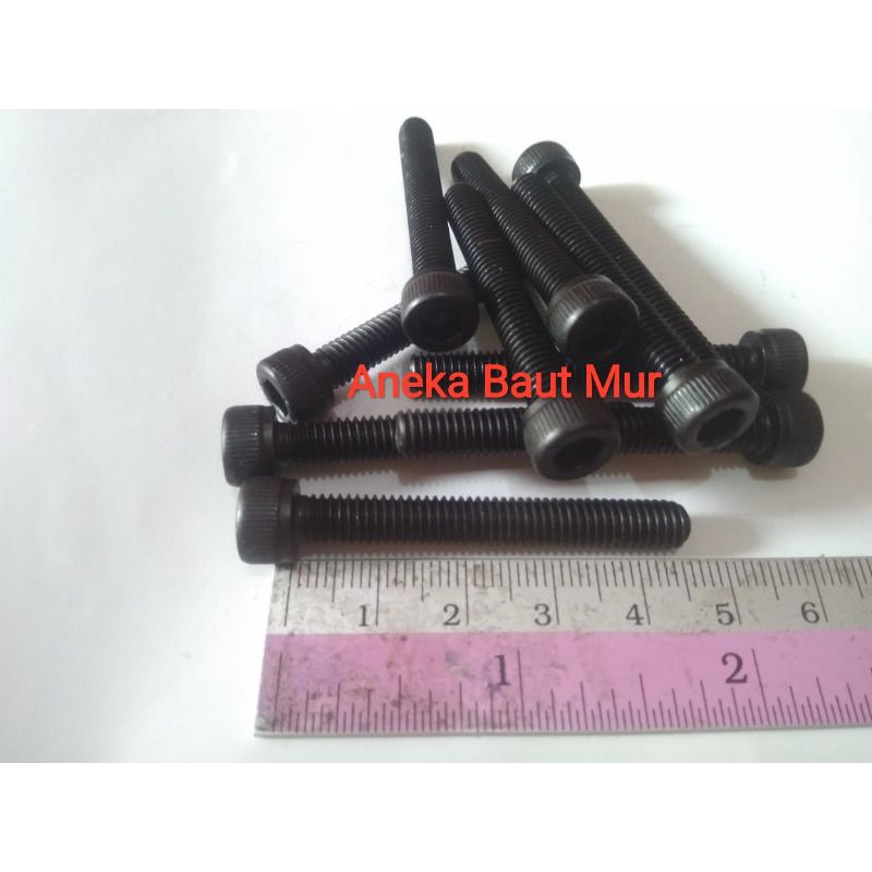 Baut L Baja Hitam ukuran m8 x 45 atau baut drat 12 panjang 4.5cm