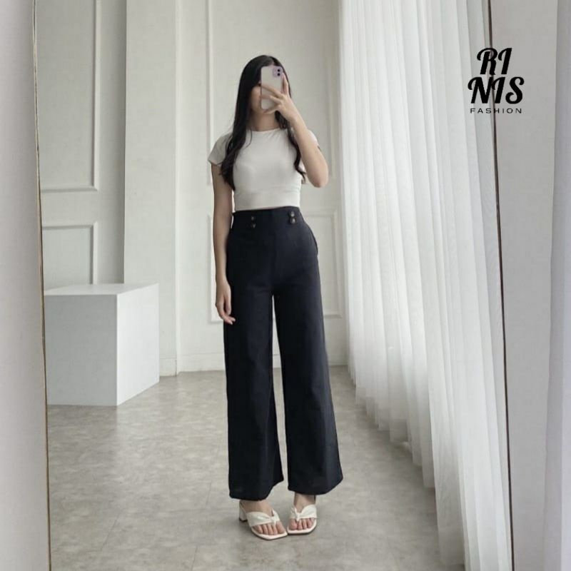 RINIS - Celana Kulot High Waist Size L - XXL