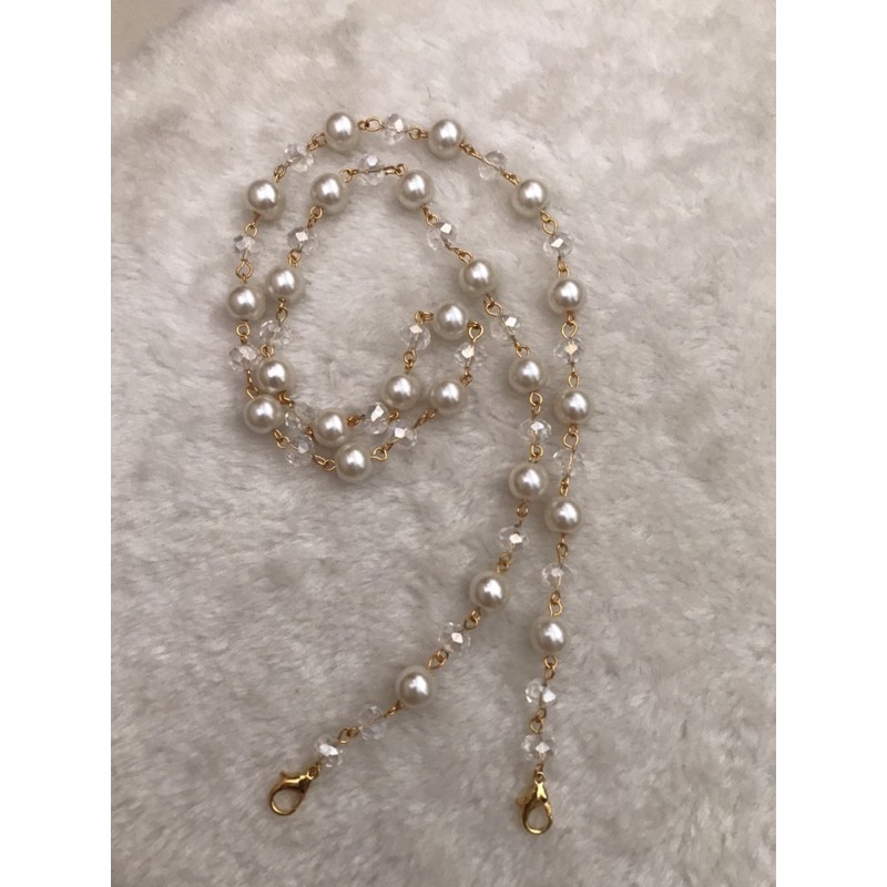 strap masker/ kalung masker mutiara premium