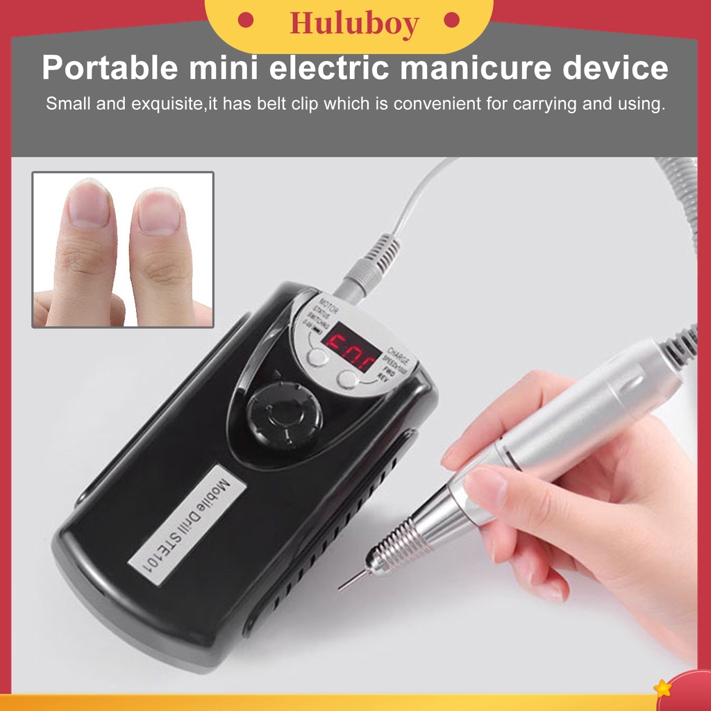 Huluboy Huluboy♡ 1 Set Alat Kikir Kuku Elektrik Bahan ABS Untuk Manicure