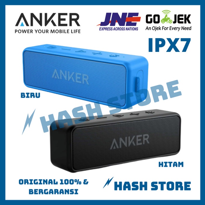 Anker Soundcore 2 Portable Bluetooth Wireless Speaker IPX5 Waterproof - Hitam