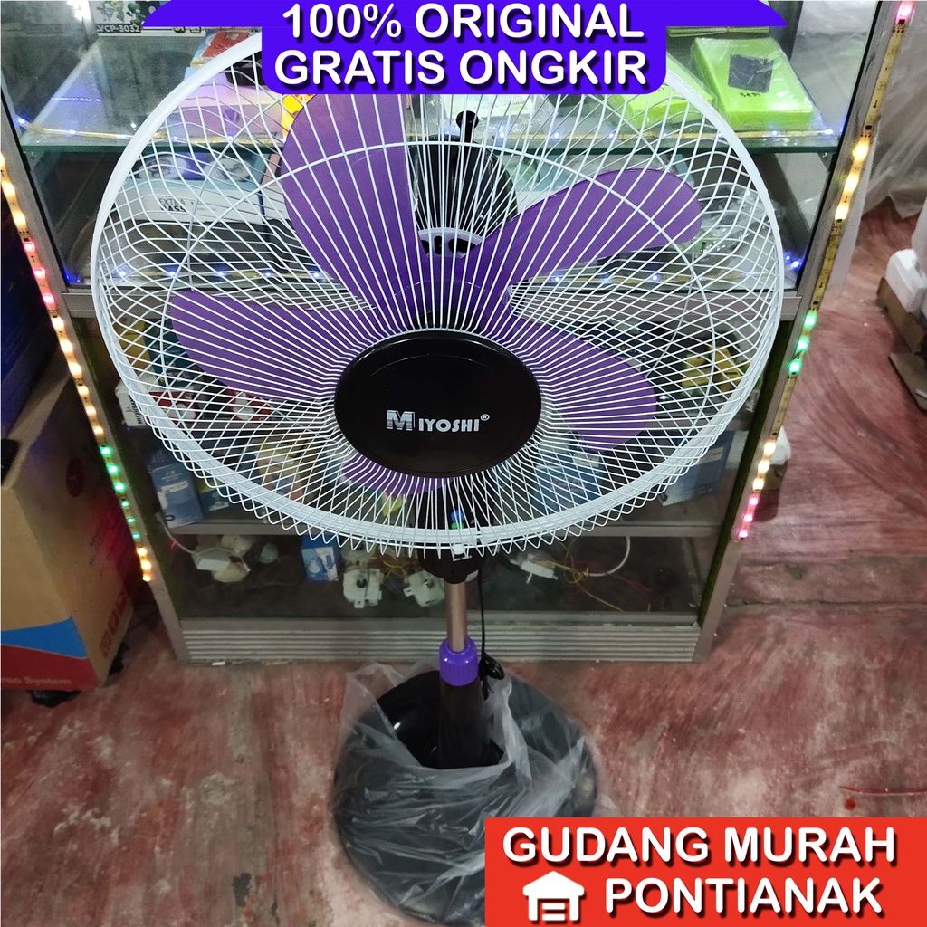 Kipas Angin Ungu DNA / Miyoshi YASAKA 5sayap 16 inch stand fan 16&quot; Stand fan Awet murah / Kipas berdiri DNA Aatau MIYOSHI