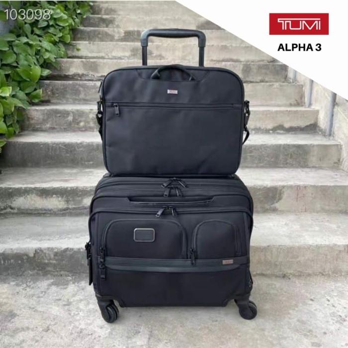 Koper Tumi Alpha 3 Deluxe 4 Wheeled Leptop Case Brief Usb-Tumi Travel