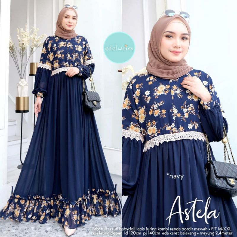 ASTELA MAXY DRESS | DRESS WANITA MUSLIM | BY EDELWEISS
