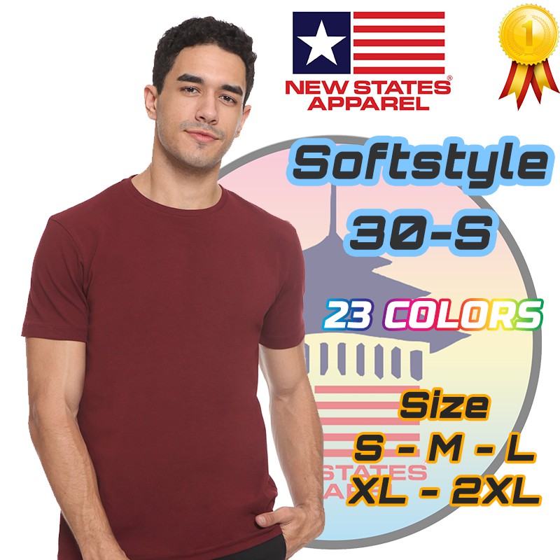  Kaos  Polos  Softstyle 30S New  States  Apparel  Shopee Indonesia