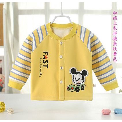 Sweater Kancing Atasan Panjang Bayi Anak Fleece Import Laki laki Perempuan Bahan Tebal Lembut 0 -2 Tahun