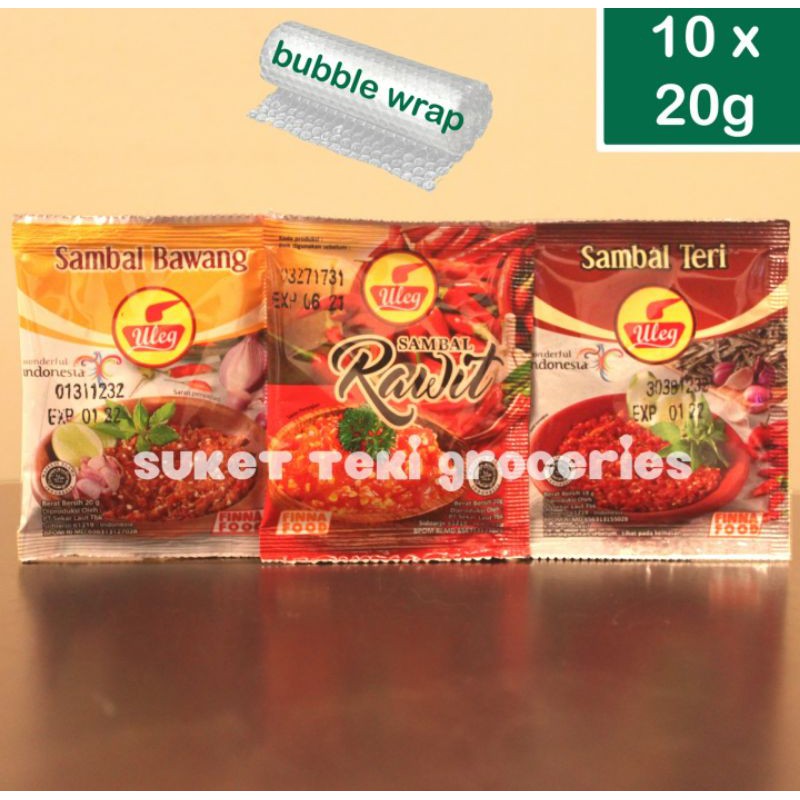 Sambel / Sambal Uleg Finna Food Sachet Rawit / Bawang / Teri Renceng 10 x 20gr Murmer