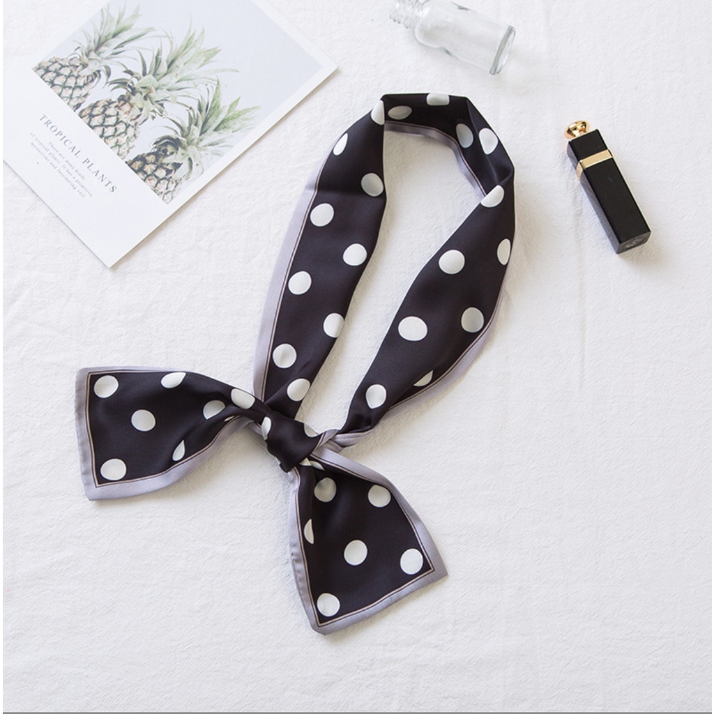 Joshin Multi fungsi Korea Silk Scarf Satin Syal / Bandana Korea Fashion/ Twilly Bag / Ikat Rambut Korea Scarf Leher