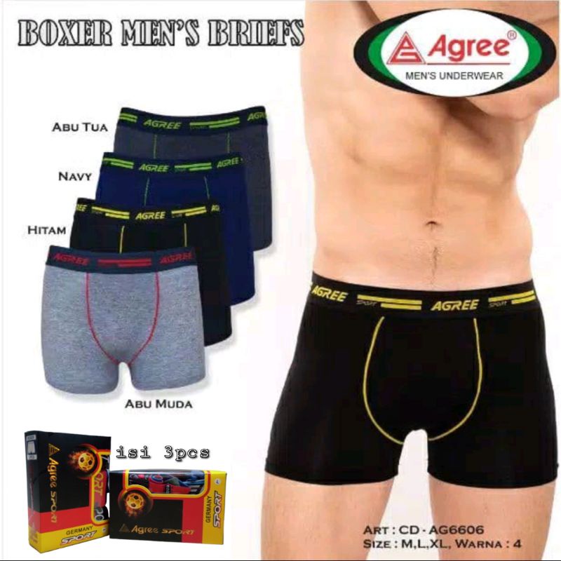 Celana dalam pria boxer isi 3pcs celana dalam pria boxer