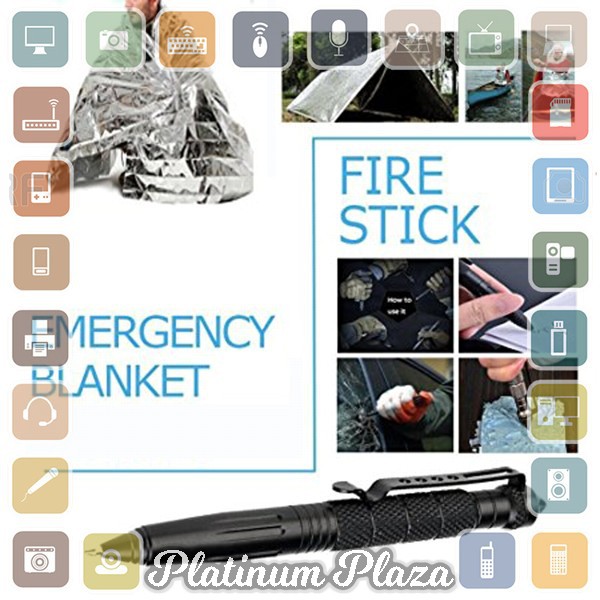 Survival Kit 11 in 1 Multifunctional First Aid SOS Tools. - 039 - Black`QFS054-