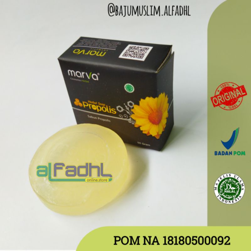 Sabun Wajah Herbal Propolis Marva - Obat Jerawat & Flek Hitam Alami